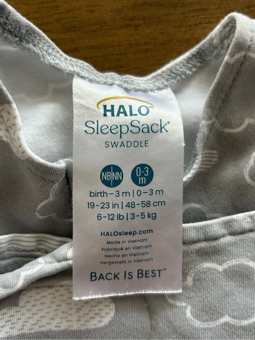 Halo Two-Pack Baby Sleep Sacks in Light Green and Gray Cloud Print